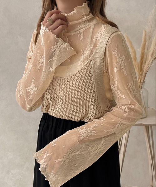 apres jour clair（アプレジュールクレア）の「【apres jour clair】レースシアートップス【ZOZOTOWN限定アイテム】（Tシャツ/カットソー・レディース・ベージュ/アイボリー/ブラック・フリー/X-LARGE）」の19枚目の写真