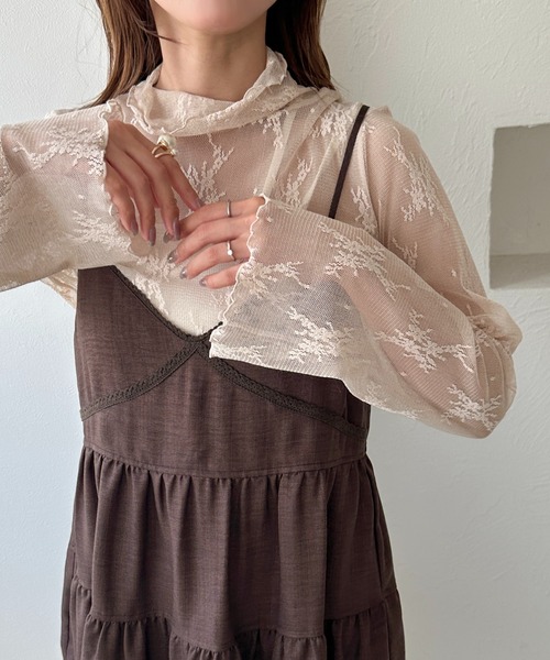 セール】【apres jour clair】レースシアートップス【ZOZOTOWN限定