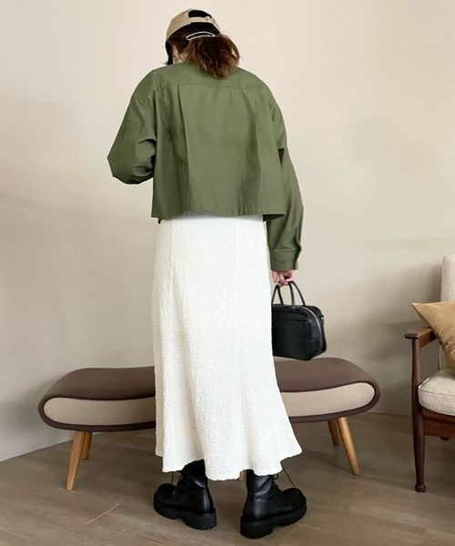 LOWRYS FARM（ローリーズファーム）の「ミリタリークロップドシャツ　123089（シャツ/ブラウス・レディース・カーキ/ブラック・FREE）」の6枚目の写真