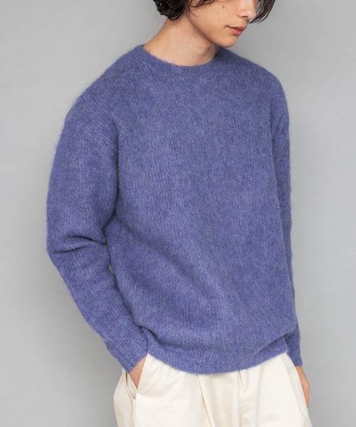 NewAnce（ニュアンス）の「【NewAnce】アルパカクルーネックニット（ニット/セーター・メンズ・ベージュ/ブラウン/グレー/グレイッシュブルー・4/5）」の4枚目の写真