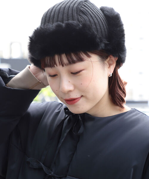 Ray BEAMS（レイビームス）の「CONTROL FREAK × Ray BEAMS / 別注 フライト キャップ（ニットキャップ/ビーニー・レディース・グリーン系その他5/ブラウン系その他4/ブラック・ONE SIZE）」の4枚目の写真