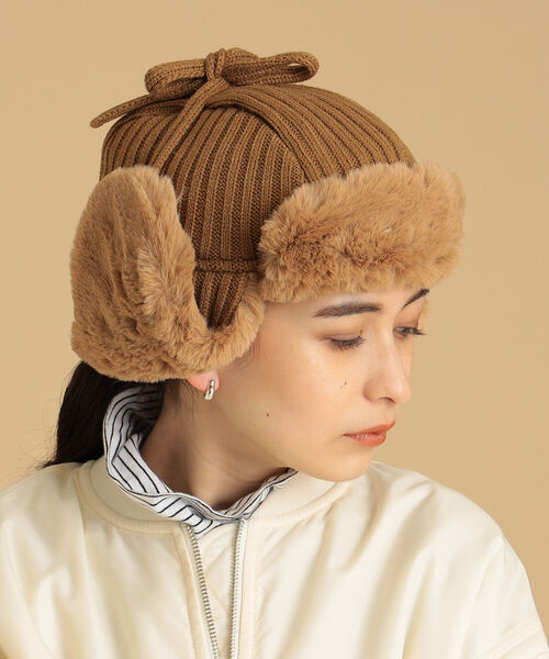 Ray BEAMS（レイビームス）の「CONTROL FREAK × Ray BEAMS / 別注 フライト キャップ（ニットキャップ/ビーニー・レディース・グリーン系その他5/ブラウン系その他4/ブラック・ONE SIZE）」の9枚目の写真