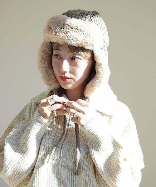 Ray BEAMS（レイビームス）の「CONTROL FREAK × Ray BEAMS / 別注 フライト キャップ（ニットキャップ/ビーニー・レディース・グリーン系その他5/ブラウン系その他4/ブラック・ONE SIZE）」の17枚目の写真