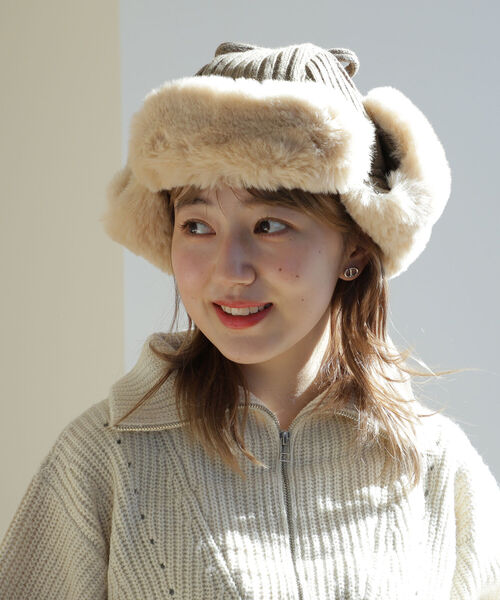 Ray BEAMS（レイビームス）の「CONTROL FREAK × Ray BEAMS / 別注 フライト キャップ（ニットキャップ/ビーニー・レディース・グリーン系その他5/ブラウン系その他4/ブラック・ONE SIZE）」の18枚目の写真