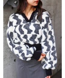 MURUA | ウェーブチェッカーフラッグニット(ニット/セーター)