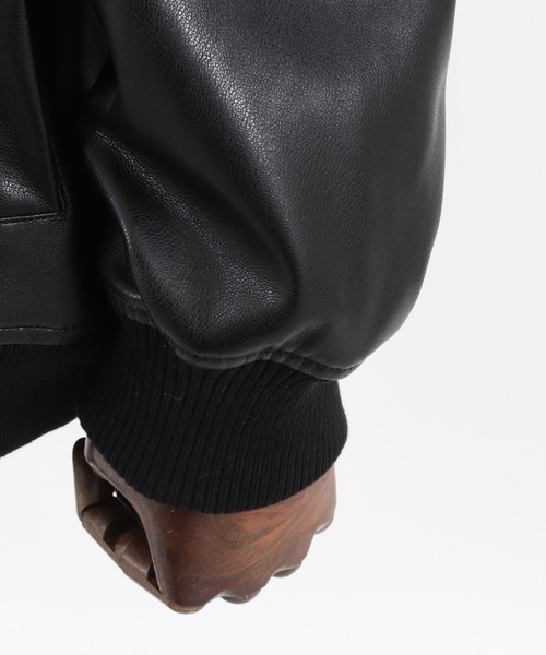 FACTOTUM（ファクトタム）の「mj8787- Synthetic Leather MA-1 Type Flight Jacket ＭＡ-１ジャケット（MA-1・メンズ・ブラウン/ブルー系その他/ブラック・48/44/46）」の20枚目の写真