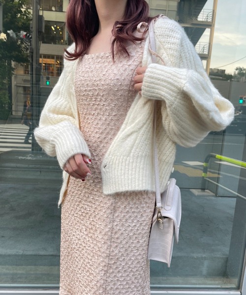 one after another NICE CLAUP（ワンアフターアナザーナイスクラップ）の「【新色追加】肩リボンマーメイドキャミワンピース（ワンピース・レディース・ピンク/ベージュ/アイボリー・FREE）」の17枚目の写真