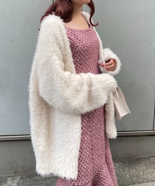 one after another NICE CLAUP（ワンアフターアナザーナイスクラップ）の「【新色追加】肩リボンマーメイドキャミワンピース（ワンピース・レディース・ピンク/ベージュ/アイボリー・FREE）」の12枚目の写真