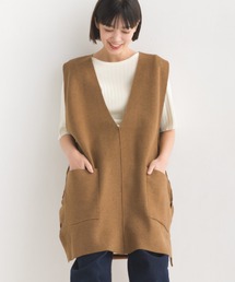 OMNES | アクリルナイロンウールVネックロングニットベスト(ベスト)