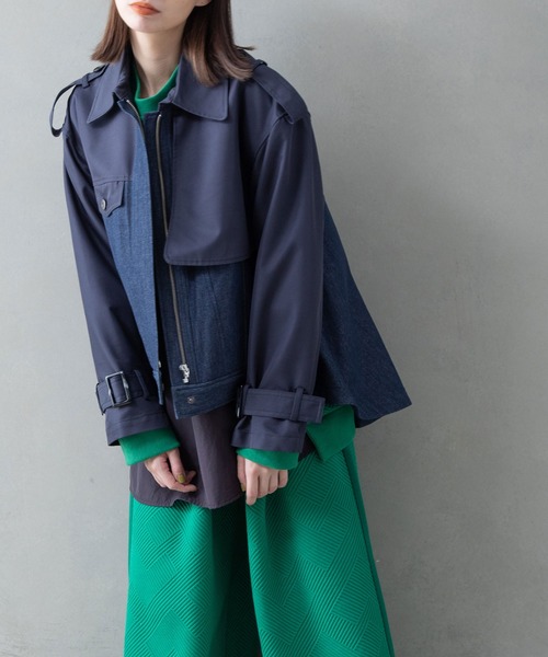 MARECHAL TERRE(マルシャルテル)の「ミックスコート(その他アウター・レディース・ブラック/インディゴブルー/ライトベージュ/キャメル・MEDIUM)」の11枚目の写真