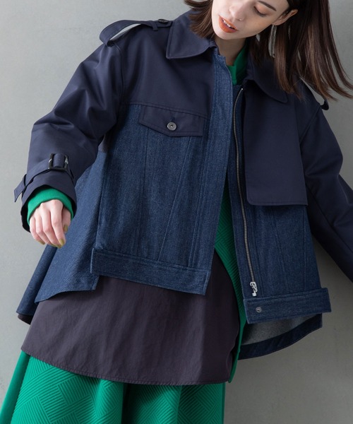 MARECHAL TERRE(マルシャルテル)の「ミックスコート(その他アウター・レディース・ブラック/インディゴブルー/ライトベージュ/キャメル・MEDIUM)」の15枚目の写真