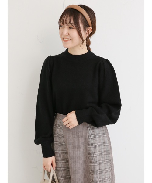ehka sopo(エヘカソポ)の「パフスリーブニット(ニット/セーター・レディース・ブラック/オフホワイト/ラベンダー・フリ-)」の3枚目の写真