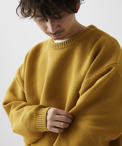 JOURNAL STANDARD relume（ジャーナルスタンダード　レリューム）の「【ニット+カットソーの2点SET】リサイクルポリエステル ガーターニット（ニット/セーター・メンズ・カーキ/ピンク系その他/グレー/ブラック系その他/ライトイエロー/レッド/ベージュ系その他/パープル・LARGE/MEDIUM）」の6枚目の写真