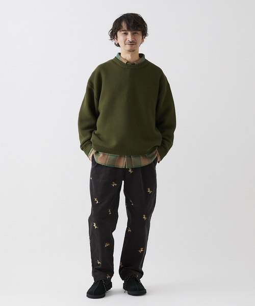 JOURNAL STANDARD relume（ジャーナルスタンダード　レリューム）の「【ニット+カットソーの2点SET】リサイクルポリエステル ガーターニット（ニット/セーター・メンズ・カーキ/ピンク系その他/グレー/ブラック系その他/ライトイエロー/レッド/ベージュ系その他/パープル・LARGE/MEDIUM）」の17枚目の写真