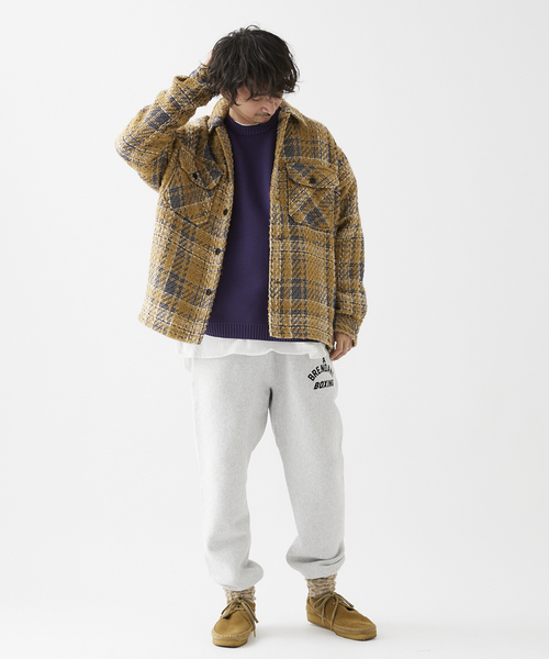 JOURNAL STANDARD relume（ジャーナルスタンダード　レリューム）の「【ニット+カットソーの2点SET】リサイクルポリエステル ガーターニット（ニット/セーター・メンズ・カーキ/ピンク系その他/グレー/ブラック系その他/ライトイエロー/レッド/ベージュ系その他/パープル・LARGE/MEDIUM）」の19枚目の写真