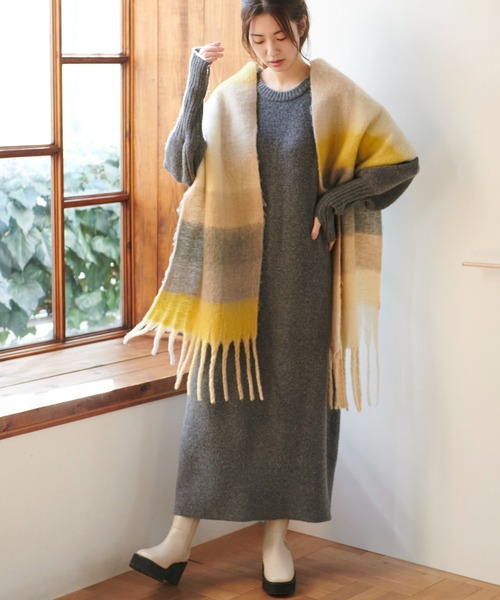 FREE'S MART（フリーズマート）の「◆指穴リブニットワンピース（ワンピース・レディース・ベージュ/グレー/カーキ・SMALL/MEDIUM）」の8枚目の写真