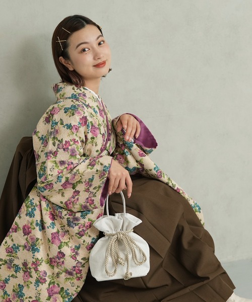 utatane（ウタタネ）の「巾着バッグ　レース　日本製（和装小物・レディース・アイボリー・FREE）」の7枚目の写真