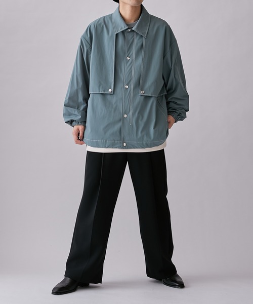 Lui's（ルイス）の「【Neucon / ニューコン】23SS BIGコーチジャケット (セットアップ対応）（ブルゾン・メンズ・グリーン/ブラック・1/2）」の12枚目の写真