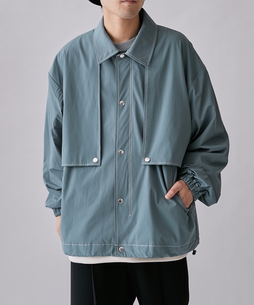 Lui's（ルイス）の「【Neucon / ニューコン】23SS BIGコーチジャケット (セットアップ対応）（ブルゾン・メンズ・グリーン/ブラック・1/2）」の9枚目の写真