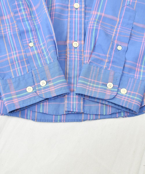 VINTAGE（ヴィンテージ）の「【ヴィンテージ古着】80's COLOURS by ALEXANDER JULIAN カラーズ チェック柄 ボタンダウンシャツ（シャツ/ブラウス・メンズ・ブルー・LARGE）」の5枚目の写真