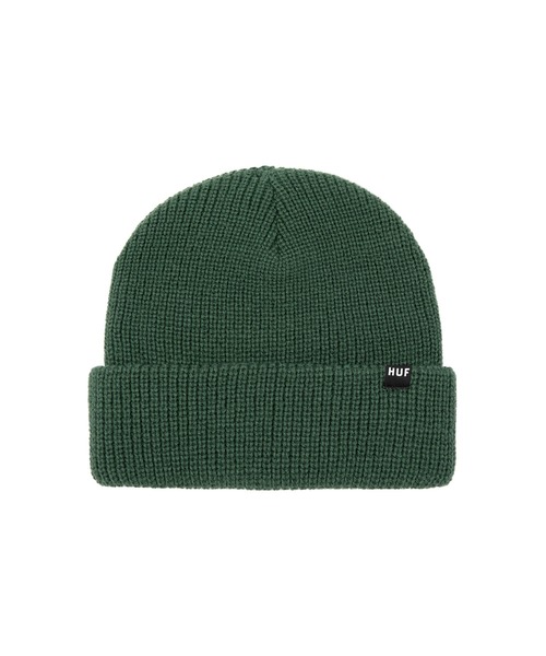 HUF（ハフ）の「ESSENTIALS USUAL BEANIE/ HUF ビーニー ニット帽（ニットキャップ/ビーニー・メンズ・グリーン系その他/ブラック/オレンジ系その他/ガンメタ・O/S）」の2枚目の写真
