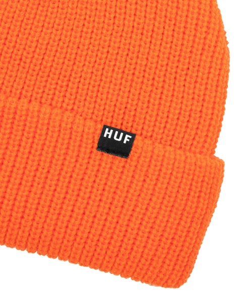 HUF（ハフ）の「ESSENTIALS USUAL BEANIE/ HUF ビーニー ニット帽（ニットキャップ/ビーニー・メンズ・グリーン系その他/ブラック/オレンジ系その他/ガンメタ・O/S）」の12枚目の写真