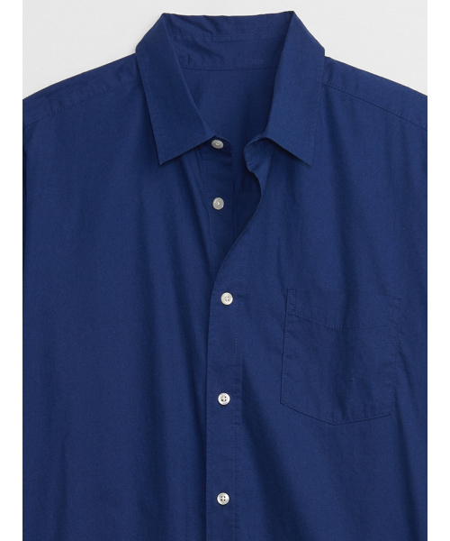 GAP(ギャップ)の「ストレッチポプリン ビッグシャツ(シャツ/ブラウス・メンズ・コバルトブルー/ホワイト/ホワイト×ブルー・M/XL/XS/L/S)」の4枚目の写真