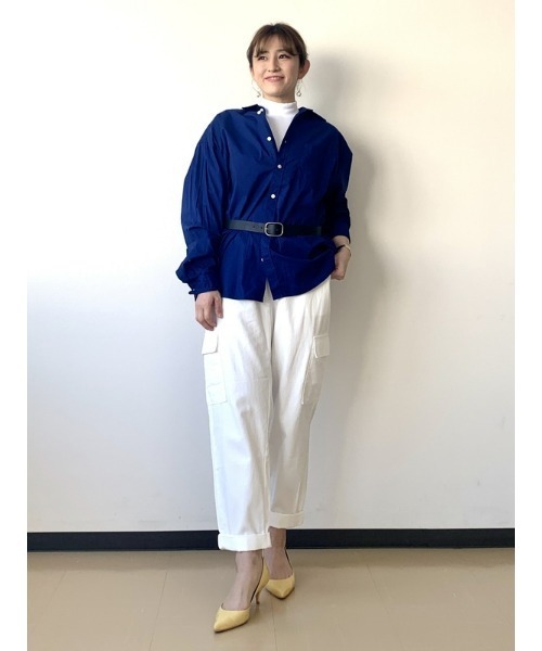 [FABIANAFILIPPI] ストレッチポプリン シャツジャケット FABIANAFILIPPI] ストレッチポプリン シャツジャケット