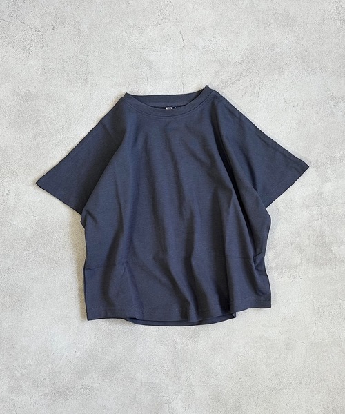 Life Support Products（ライフサポートプロダクツ）の「【コットンUSA】ドルマンTシャツ(80～150cm)（Tシャツ/カットソー・キッズ・オフホワイト/テラコッタ/ベージュ/ダークブルー/チャコール/ラベンダー/ライトブルー/ライトグリーン・110/120/100/130/95/140/150/90/80）」の3枚目の写真