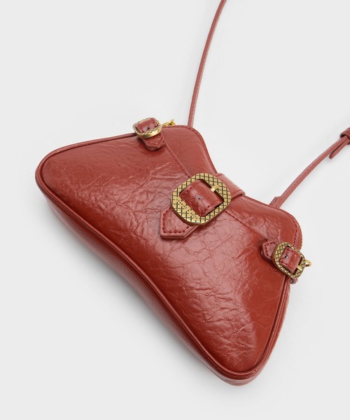 CHARLES & KEITH（チャールズ & キース）の「Eilith エーリス チェーンハンドルバックルバッグ（ショルダーバッグ・レディース・ホワイト/レンガ/ブラック・S）」の19枚目の写真