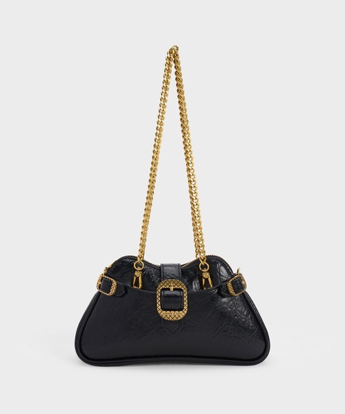 CHARLES & KEITH（チャールズ & キース）の「Eilith エーリス チェーンハンドルバックルバッグ（ショルダーバッグ・レディース・ホワイト/レンガ/ブラック・S）」の7枚目の写真