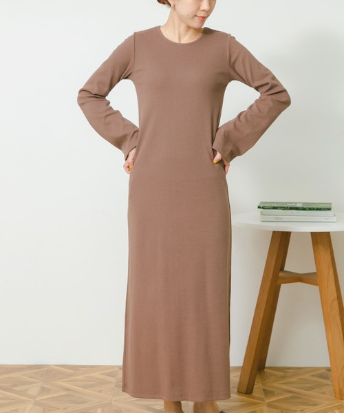 URBAN RESEARCH Sonny Label（アーバンリサーチサニーレーベル）の「ベルスリーブテレコワンピース（ワンピース・レディース・ブラック/ブラウン/ブルー・FREE）」の5枚目の写真