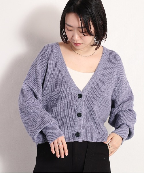 cepo(セポ)の「アゼアミVネックショートカーディガン(カーディガン/ボレロ・レディース・イエロー/ラベンダー/オフホワイト・FREE)」の14枚目の写真