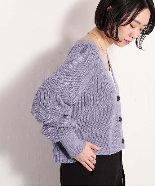 cepo(セポ)の「アゼアミVネックショートカーディガン(カーディガン/ボレロ・レディース・イエロー/ラベンダー/オフホワイト・FREE)」の16枚目の写真