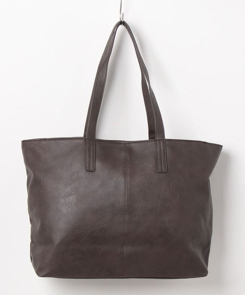 Sakka（サッカ）の「PUレザー両あおりポケット　トートバック（トートバッグ・メンズ・ネイビー/ブラック/ライトブラウン/ダークブラウン・FREE）」の3枚目の写真