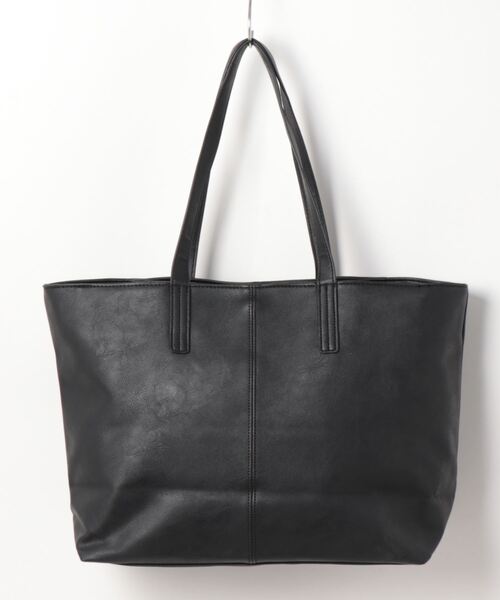 Sakka（サッカ）の「PUレザー両あおりポケット　トートバック（トートバッグ・メンズ・ネイビー/ブラック/ライトブラウン/ダークブラウン・FREE）」の2枚目の写真