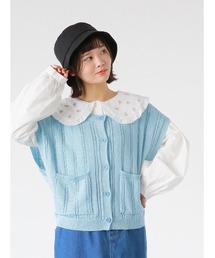 ポケット付クルーネックベスト