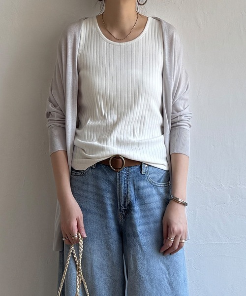 LBC(エルビーシー)の「★WEB限定★プチプラリネンカラーカーディガン(カーディガン/ボレロ・レディース・オフホワイト/ライトグレー/チャコールグレー/ブラック/ミント/ブルー/ピンク・M)」の5枚目の写真