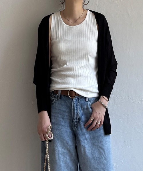 LBC(エルビーシー)の「★WEB限定★プチプラリネンカラーカーディガン(カーディガン/ボレロ・レディース・オフホワイト/ライトグレー/チャコールグレー/ブラック/ミント/ブルー/ピンク・M)」の1枚目の写真