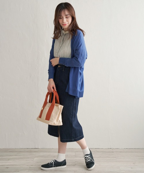 LBC(エルビーシー)の「★WEB限定★プチプラリネンカラーカーディガン(カーディガン/ボレロ・レディース・オフホワイト/ライトグレー/チャコールグレー/ブラック/ミント/ブルー/ピンク・M)」の9枚目の写真