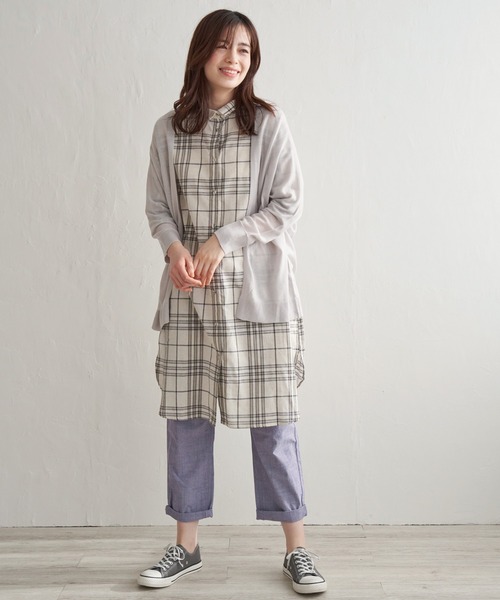 LBC(エルビーシー)の「★WEB限定★プチプラリネンカラーカーディガン(カーディガン/ボレロ・レディース・オフホワイト/ライトグレー/チャコールグレー/ブラック/ミント/ブルー/ピンク・M)」の13枚目の写真