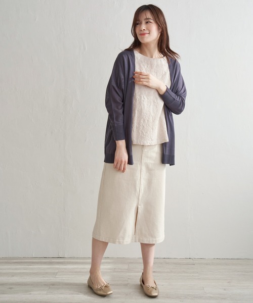 LBC(エルビーシー)の「★WEB限定★プチプラリネンカラーカーディガン(カーディガン/ボレロ・レディース・オフホワイト/ライトグレー/チャコールグレー/ブラック/ミント/ブルー/ピンク・M)」の11枚目の写真