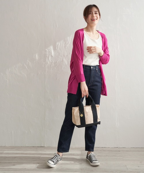 LBC(エルビーシー)の「★WEB限定★プチプラリネンカラーカーディガン(カーディガン/ボレロ・レディース・オフホワイト/ライトグレー/チャコールグレー/ブラック/ミント/ブルー/ピンク・M)」の12枚目の写真