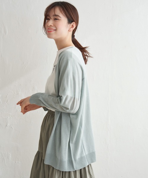 LBC(エルビーシー)の「★WEB限定★プチプラリネンカラーカーディガン(カーディガン/ボレロ・レディース・オフホワイト/ライトグレー/チャコールグレー/ブラック/ミント/ブルー/ピンク・M)」の16枚目の写真