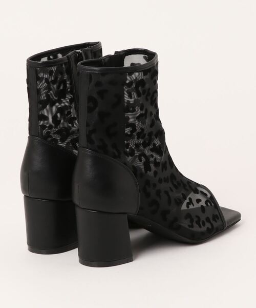 Realta（レアルタ）の「Realta(レアルタ)スクエアトゥメッシュブーツサンダル（サンダル・レディース・ブラック/レオパード/アイボリー・M/L/LL/S）」の10枚目の写真