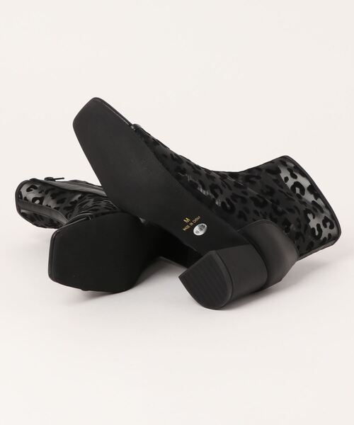Realta（レアルタ）の「Realta(レアルタ)スクエアトゥメッシュブーツサンダル（サンダル・レディース・ブラック/レオパード/アイボリー・M/L/LL/S）」の11枚目の写真