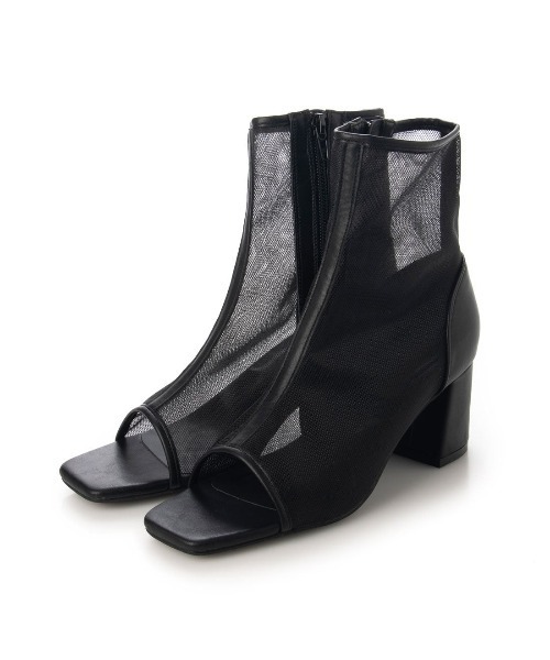 Realta（レアルタ）の「Realta(レアルタ)スクエアトゥメッシュブーツサンダル（サンダル・レディース・ブラック/レオパード/アイボリー・M/L/LL/S）」の12枚目の写真