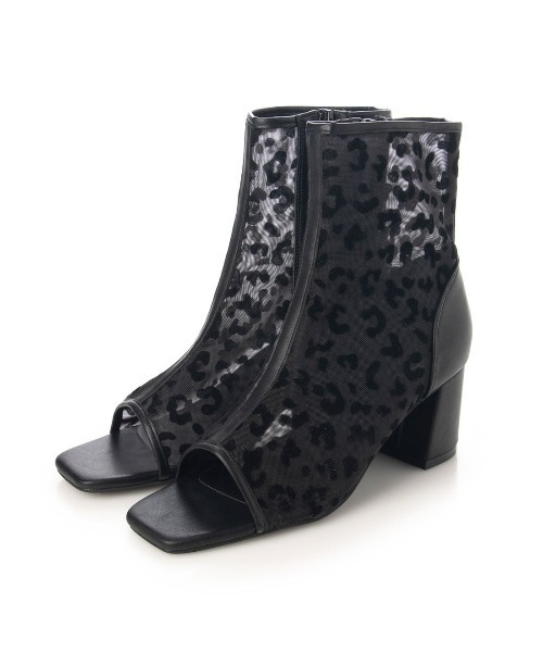 Realta（レアルタ）の「Realta(レアルタ)スクエアトゥメッシュブーツサンダル（サンダル・レディース・ブラック/レオパード/アイボリー・M/L/LL/S）」の14枚目の写真