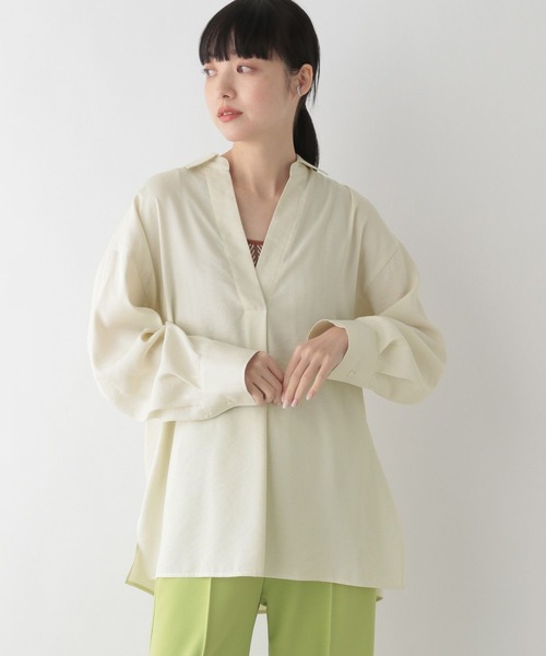 LOWRYS FARM(ローリーズファーム)の「スキッパーシャツロングスリーブ 176299(シャツ/ブラウス・レディース・ブラック/ブラウン/アイボリー・FREE)」の18枚目の写真
