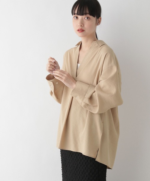 LOWRYS FARM(ローリーズファーム)の「スキッパーシャツロングスリーブ 176299(シャツ/ブラウス・レディース・ブラック/ブラウン/アイボリー・FREE)」の7枚目の写真